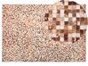 Hnědý kožený patchworkový koberec 140 x 200 cm TORUL_792666