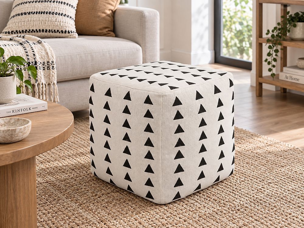 Pouf TARODI Cotone Bianco sporco