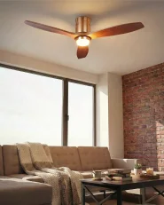 Ceiling Fan with Light PIAYE with Remote LED Brown_1032106