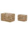 Set of 2 Water Hyacinth Baskets Light DIAN_886125