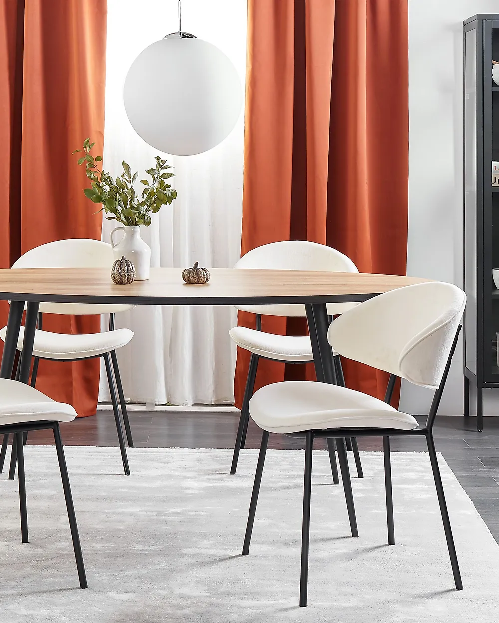 Lot de 2 chaises de salle à manger KIANA Tissu Beige clair_1183153