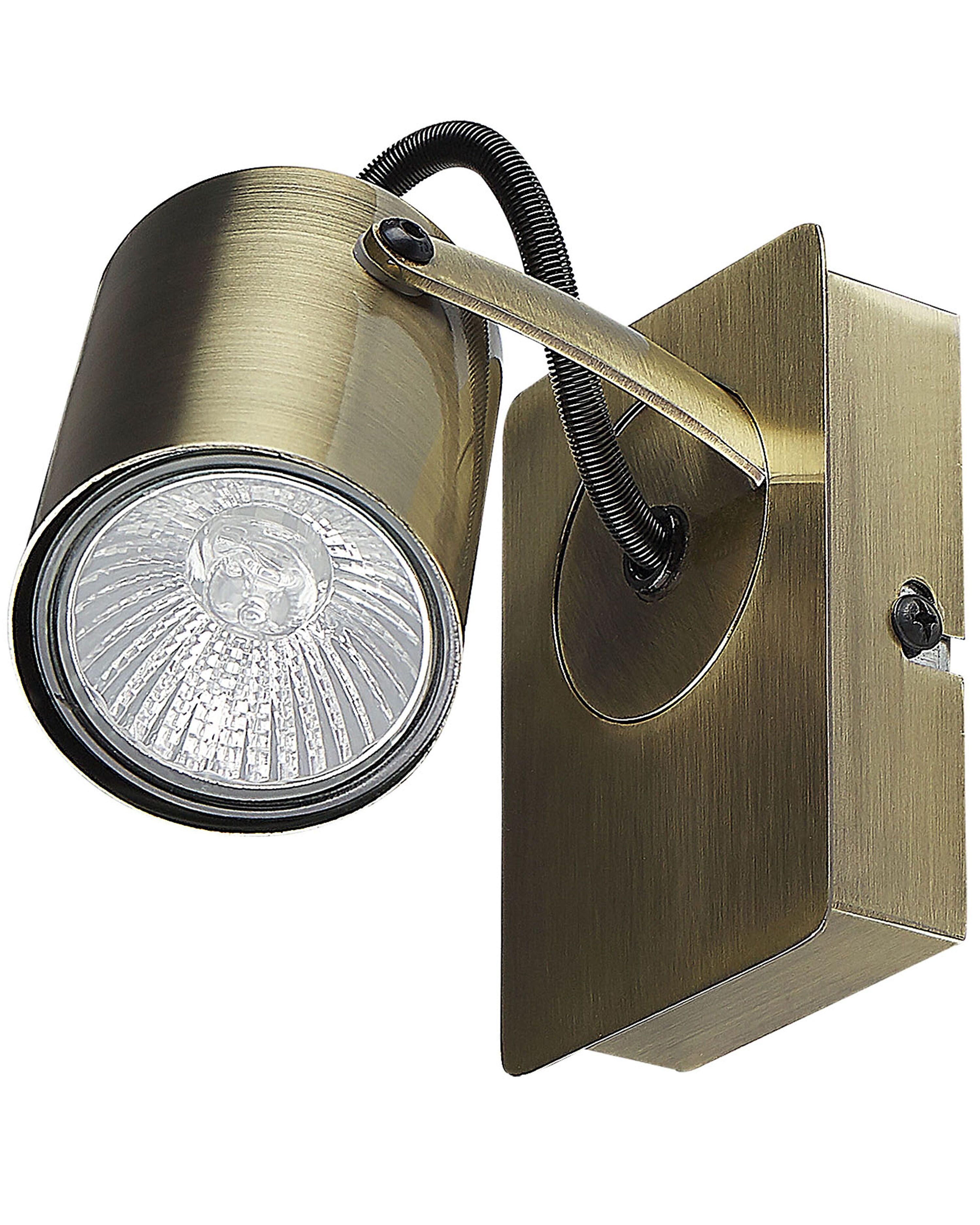 Set of 2 Spotlight Lamps KLIP Adjustable Metal Brass | Beliani.co.uk