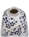 Stoneware Flower Vase 25 cm White with Navy Blue MARONEIA_810750