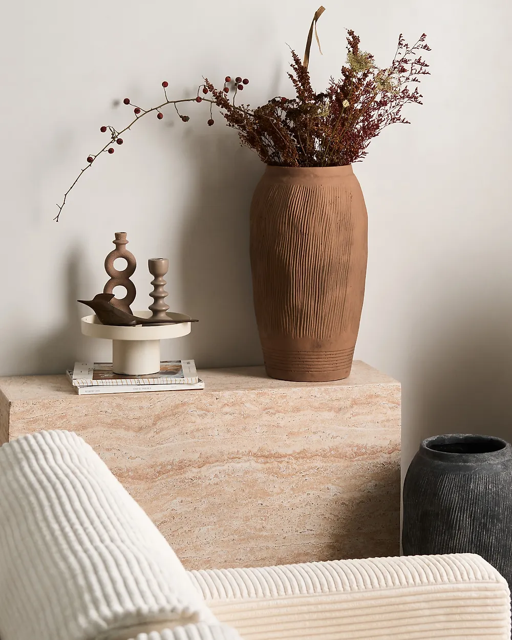 Flower Vase TRIKALA 50 cm Light Brown