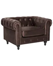 Poltrona CHESTERFIELD Velluto Marrone scuro_1064975