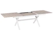 Stół ogrodowy rozkładany FANES 184/242 cm 90 cm Metal Biały_928644