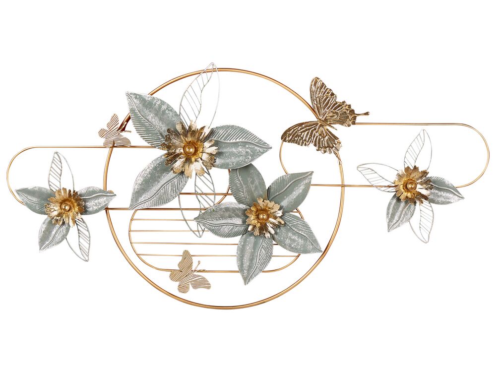 Wanddecoratie Bloem TANTALUM Metaal 59 cm Goud