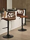 Conjunto de 2 sillas de bar PETERSBURG Piel sintética Marrón/Negro