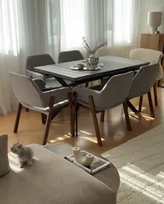 Extending Dining Table BENSON Light Grey 140/180 cm 80 cm_1022275