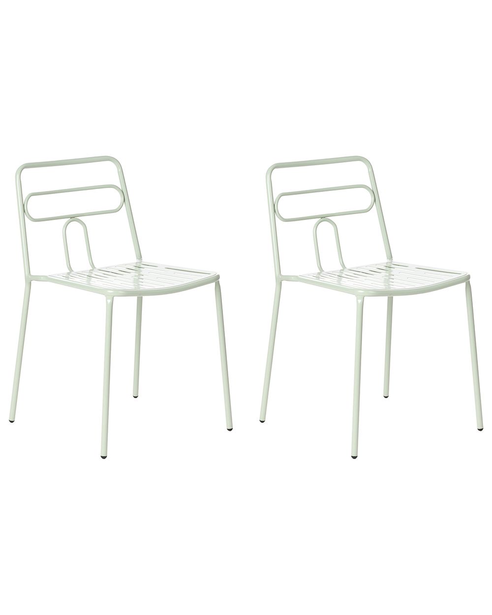 Set of 2 Garden Chairs AGEROLA Metal Light Green