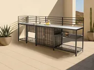 4 Piece Outdoor Kitchen Set with Sink MIRADOR Grey PE Rattan_1025787
