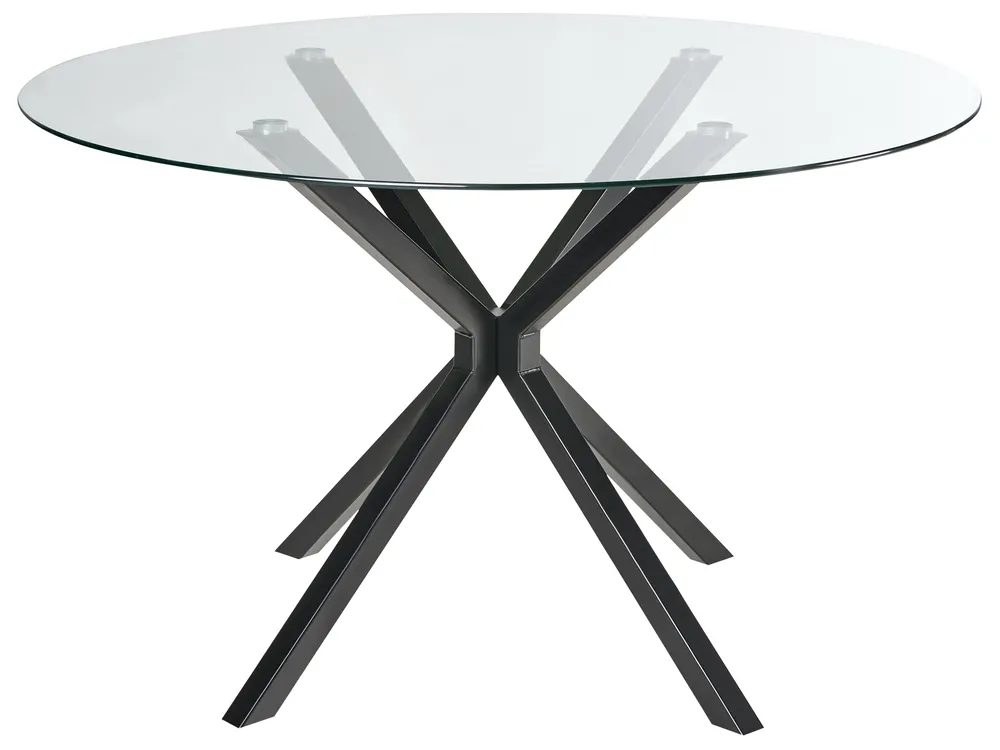 Dining Table MESTON Black 120 cm 120 cm Tempered Glass_998678