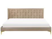 Pat cu lamele Catifea LIMOUX 180 x 200 cm Taupe_867204