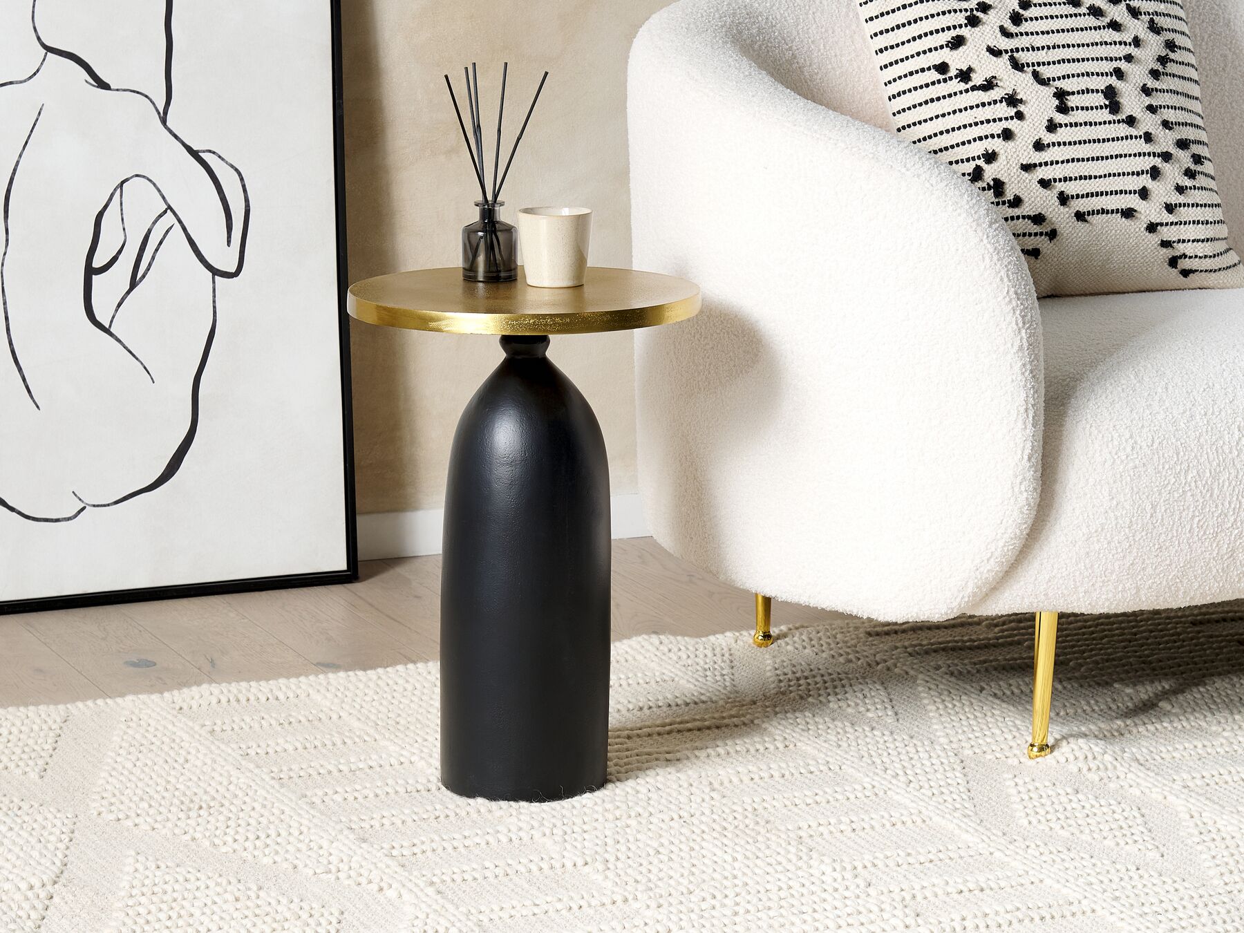 Metal Side Table Black and Gold TEKAPO_854368