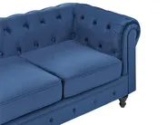 Living Room Set 4 Seater CHESTERFIELD Velvet Navy Blue_1039415
