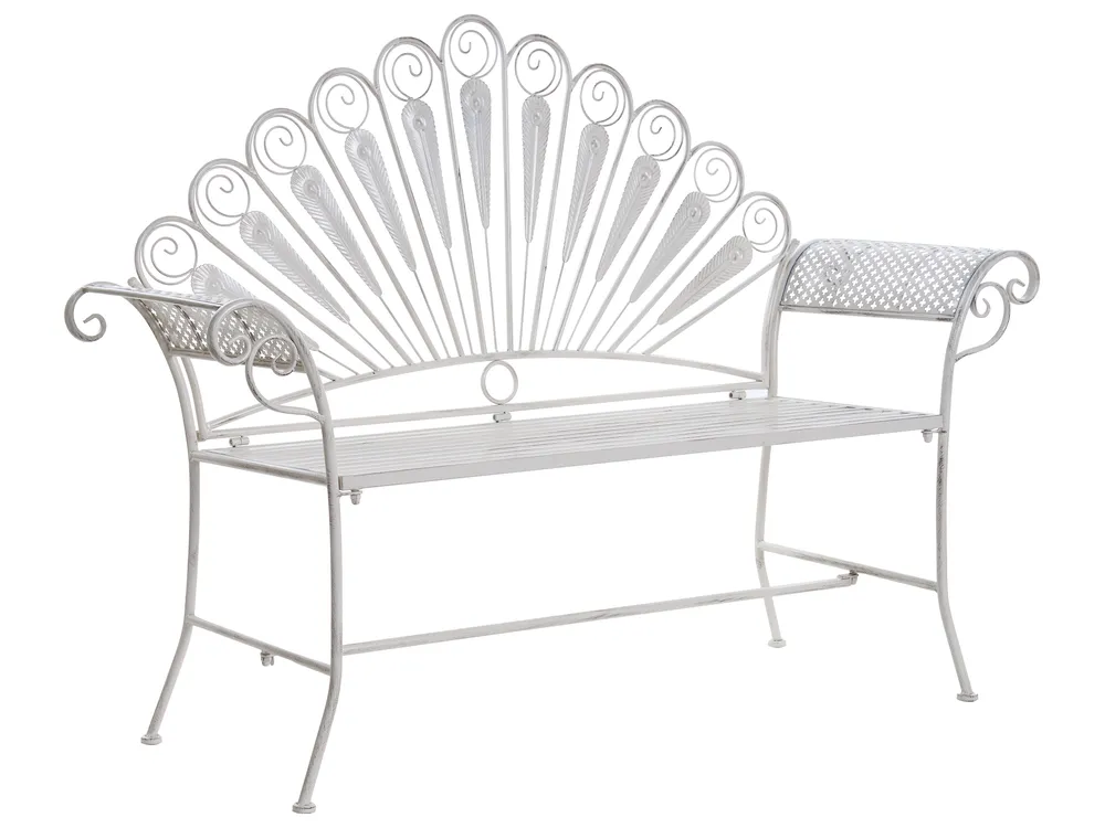 Zestaw mebli balkonowych z ławką PAVIA Metal Złamana biel_1046363