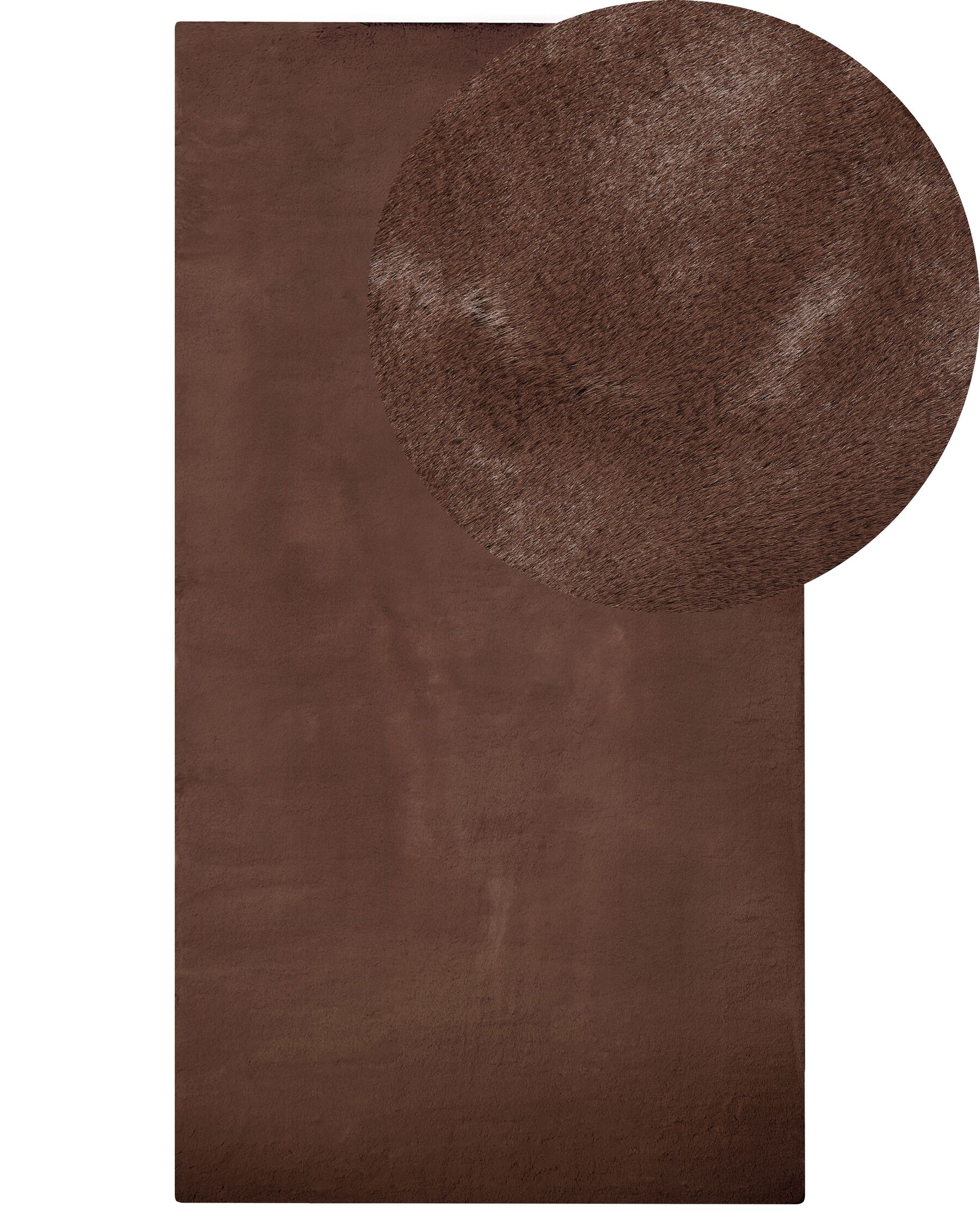 Koberec z umělé zaječí kožešiny 80 x 150 cm hnědý MIRPUR_866607