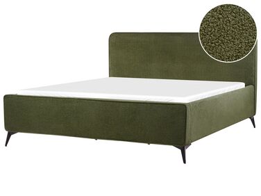 Boucle EU Super King Size Bed Green VALOGNES