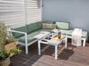 5 Seater Garden Aluminium Corner Sofa Set White and Green MESSINA_929569