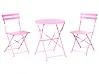Bistro Set Folding FIORI Metal Pink