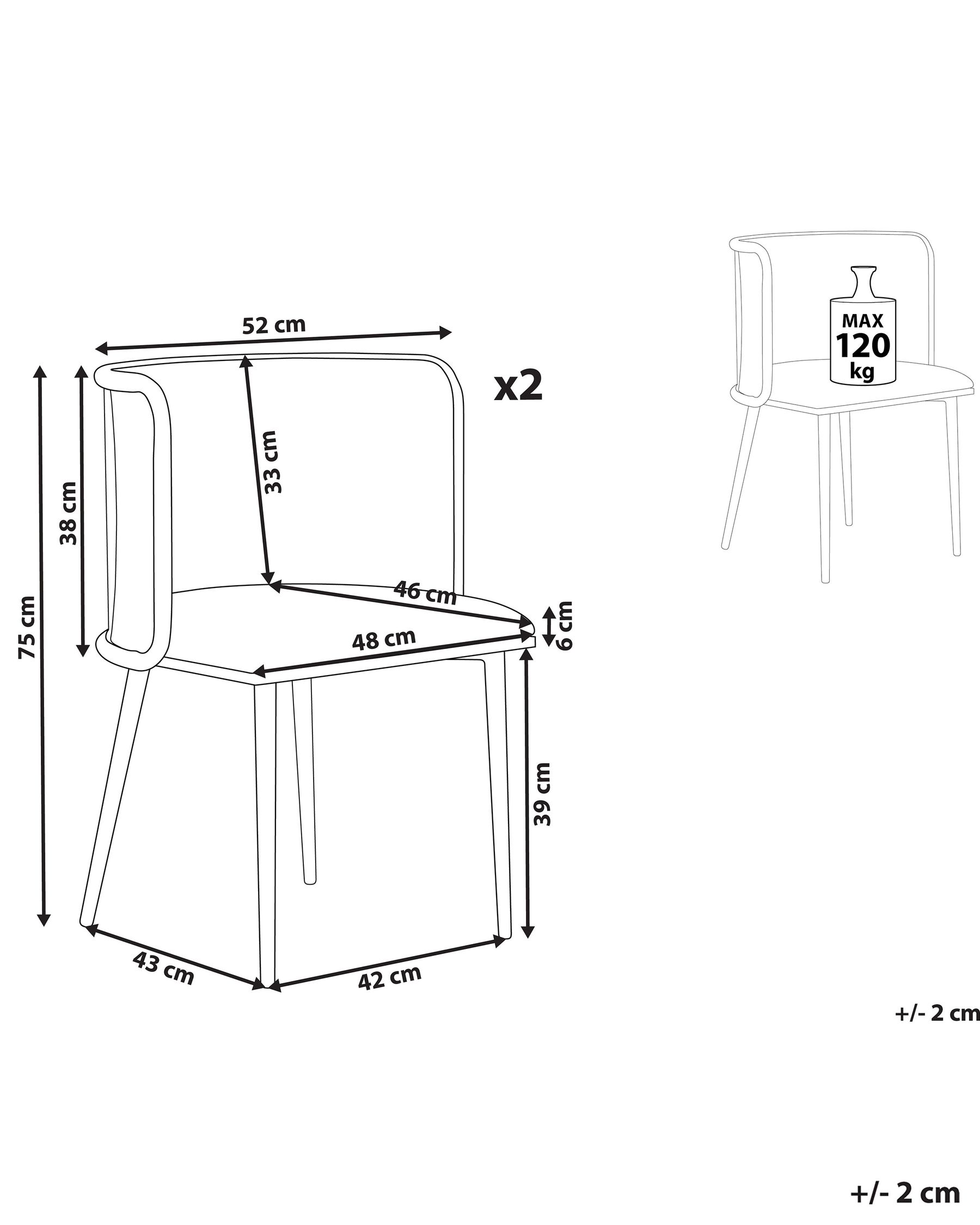 Set di 2 sedie da pranzo KOBUK Metallo Nero_888106