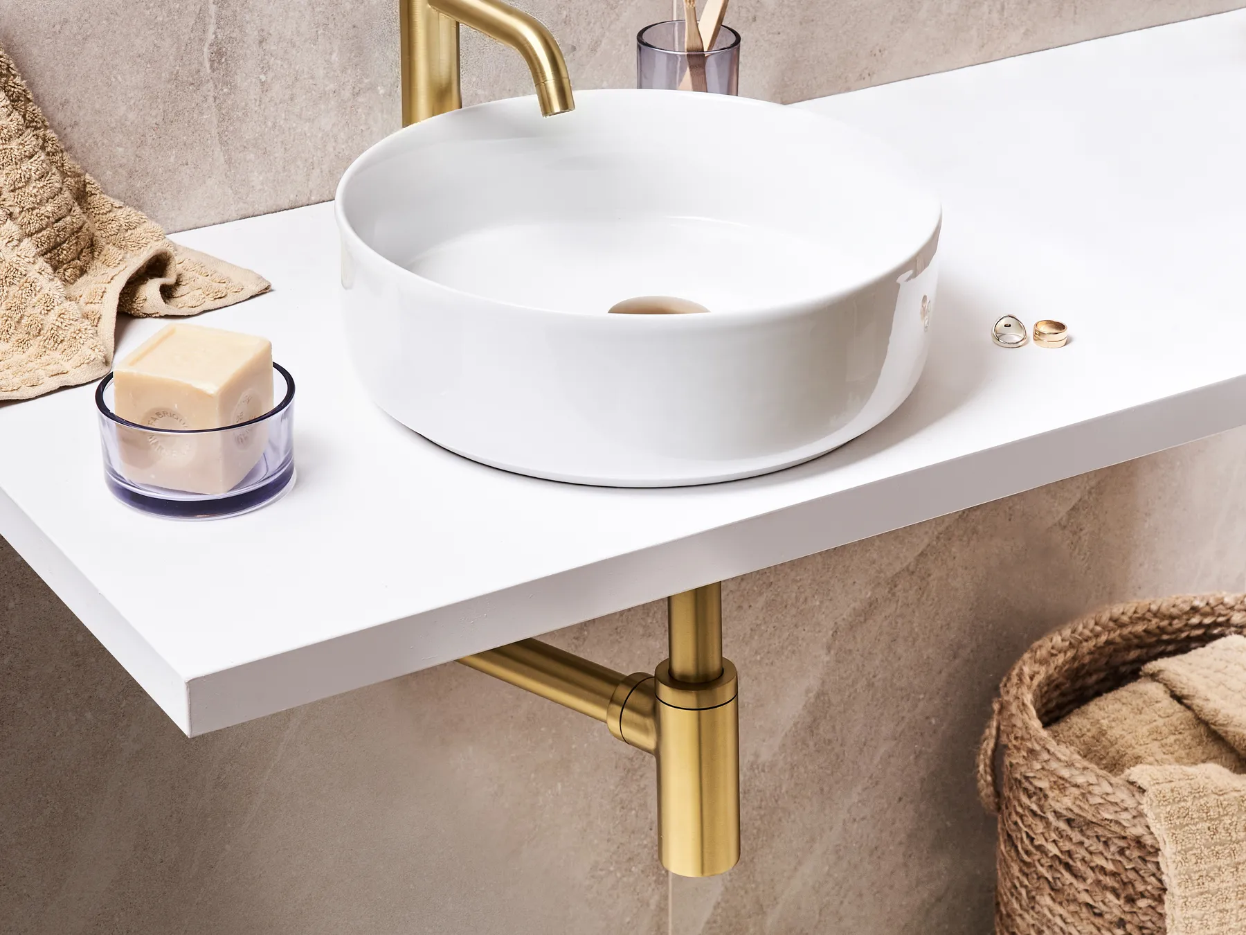 Sifone per lavabo con scarico Click Clack MAFREDI Ottone Oro_978147