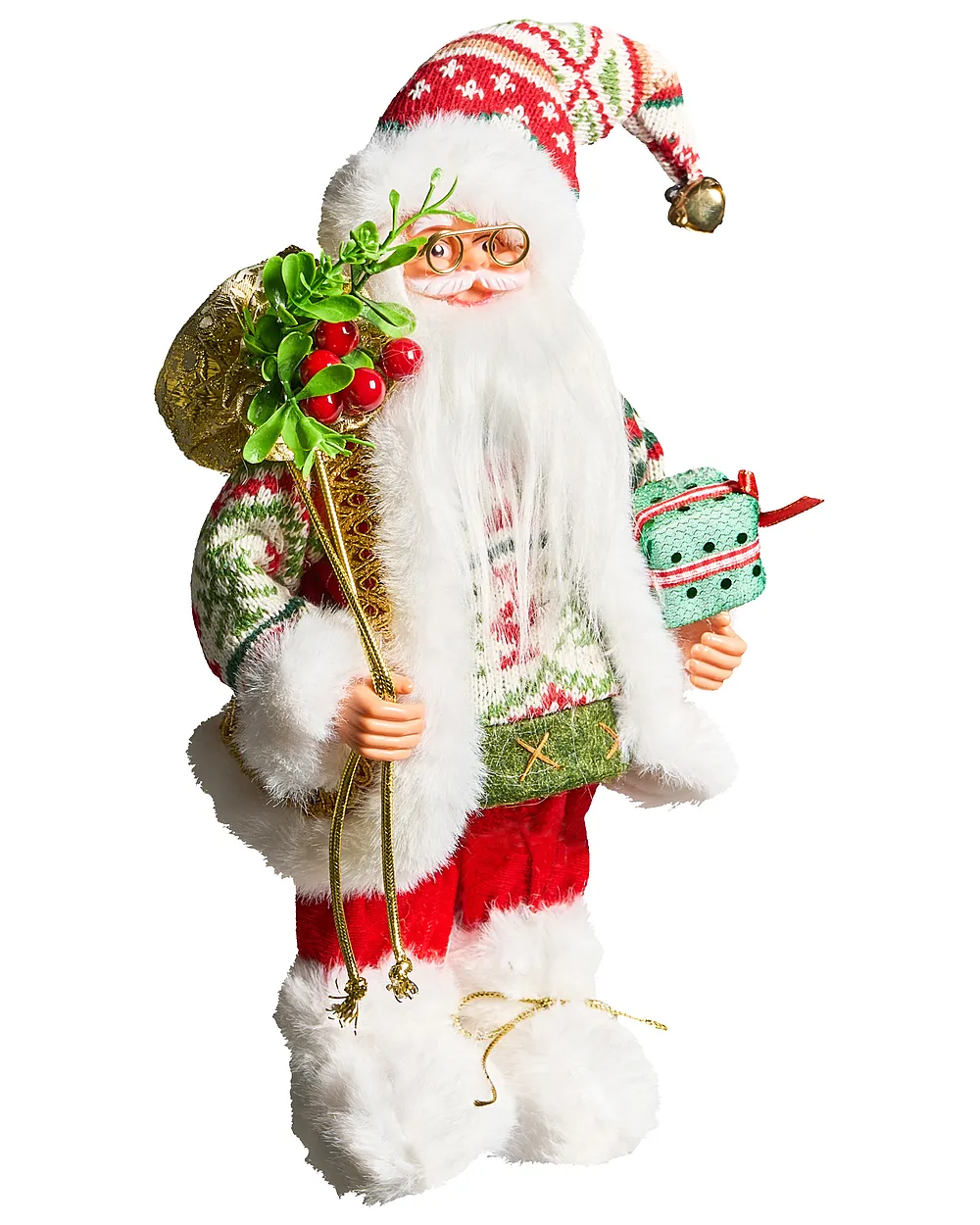 Decoración de Navidad MOSVATN 37 cm Papá Noel Rojo/Verde