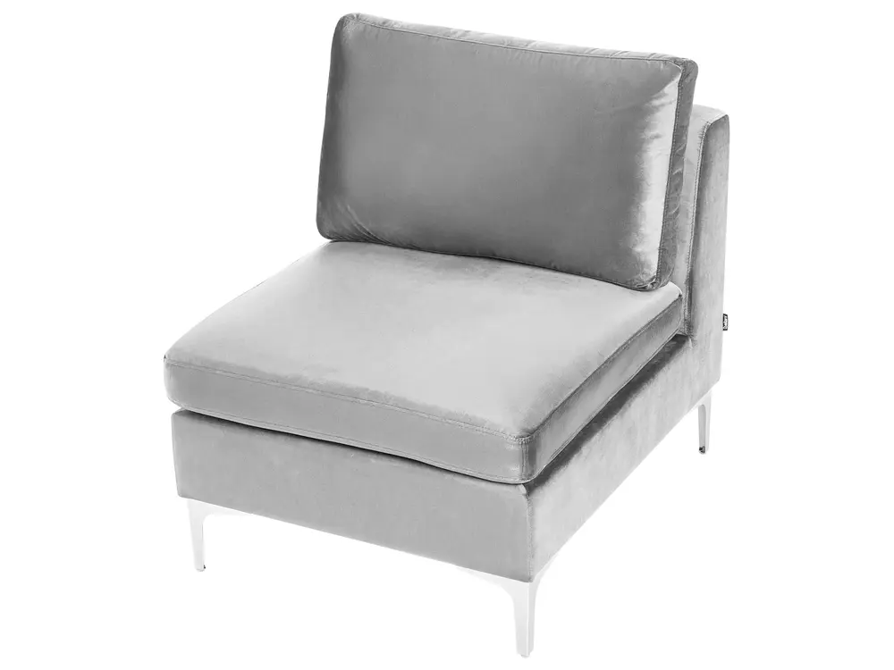 Modular Corner Sofa 4 Seater EVJA with Ottoman Velvet Grey Right Hand_789111