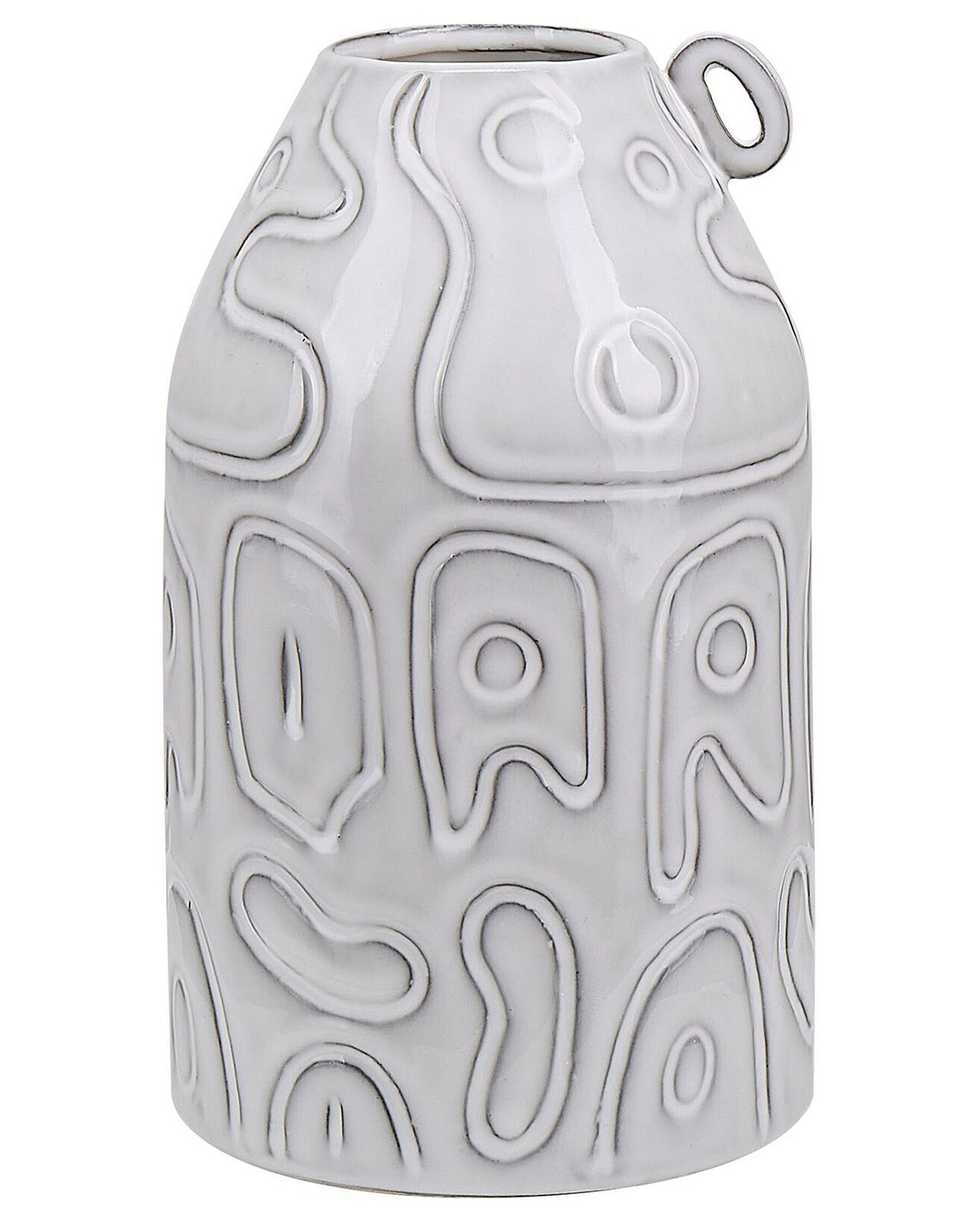 Stoneware Flower Vase 22 cm Grey ALALIA_810649