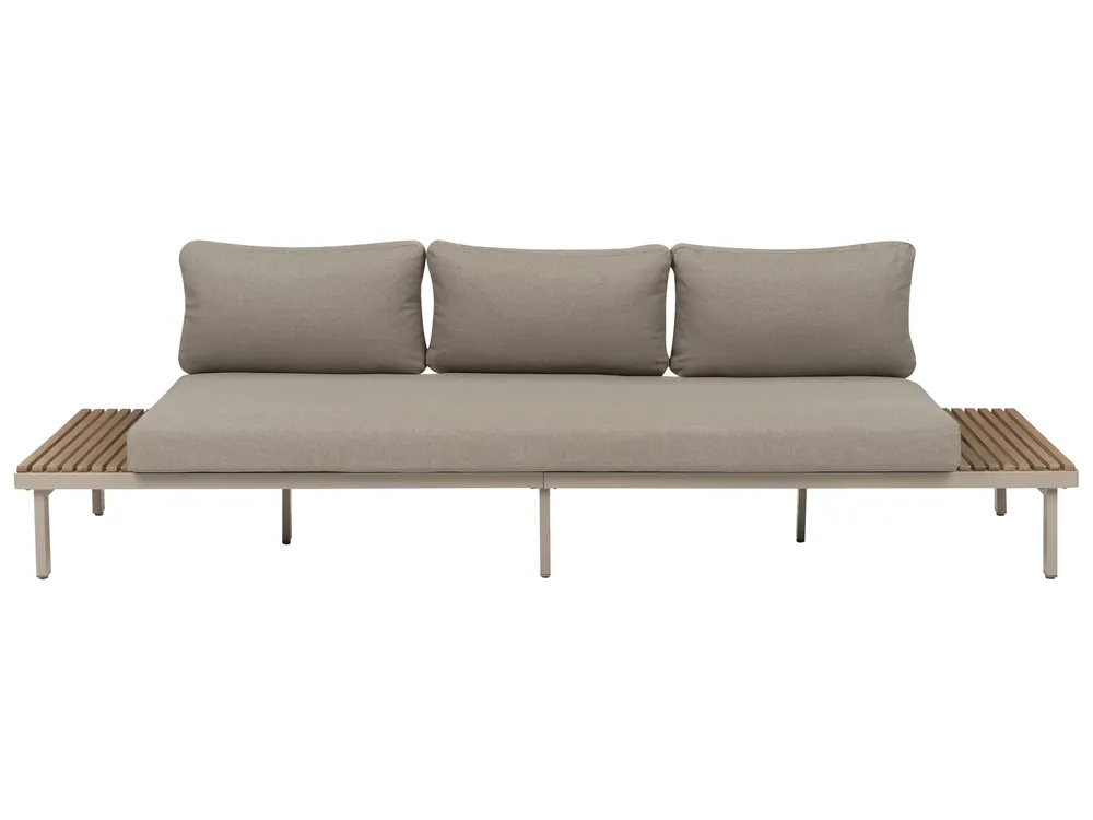 Garden Sofa 3 Seater FIVIZZANO Acacia Wood Beige