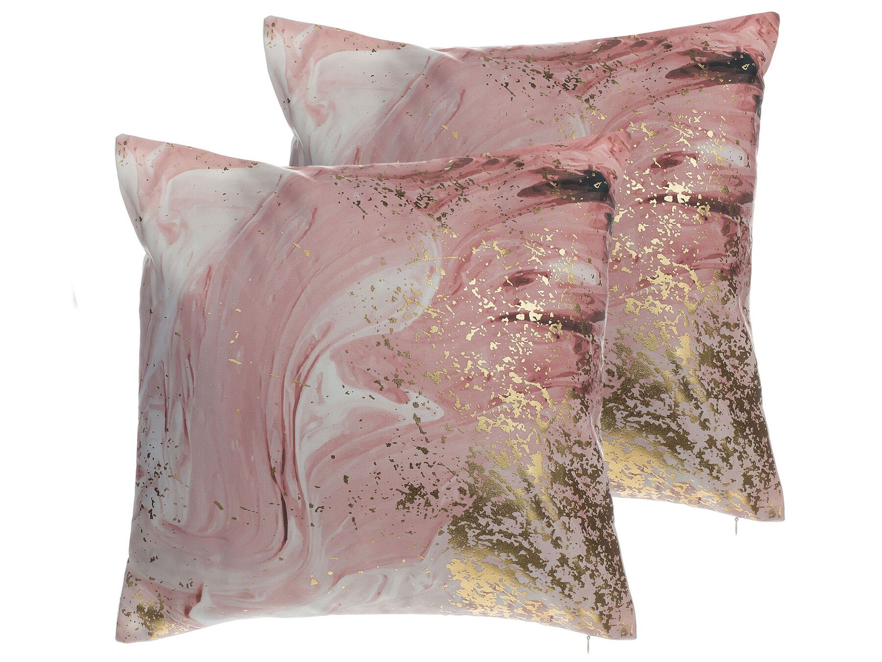 Lot de 2 coussins 45 x 45 cm avec imprimé aquarelle rose LANTANA_769498