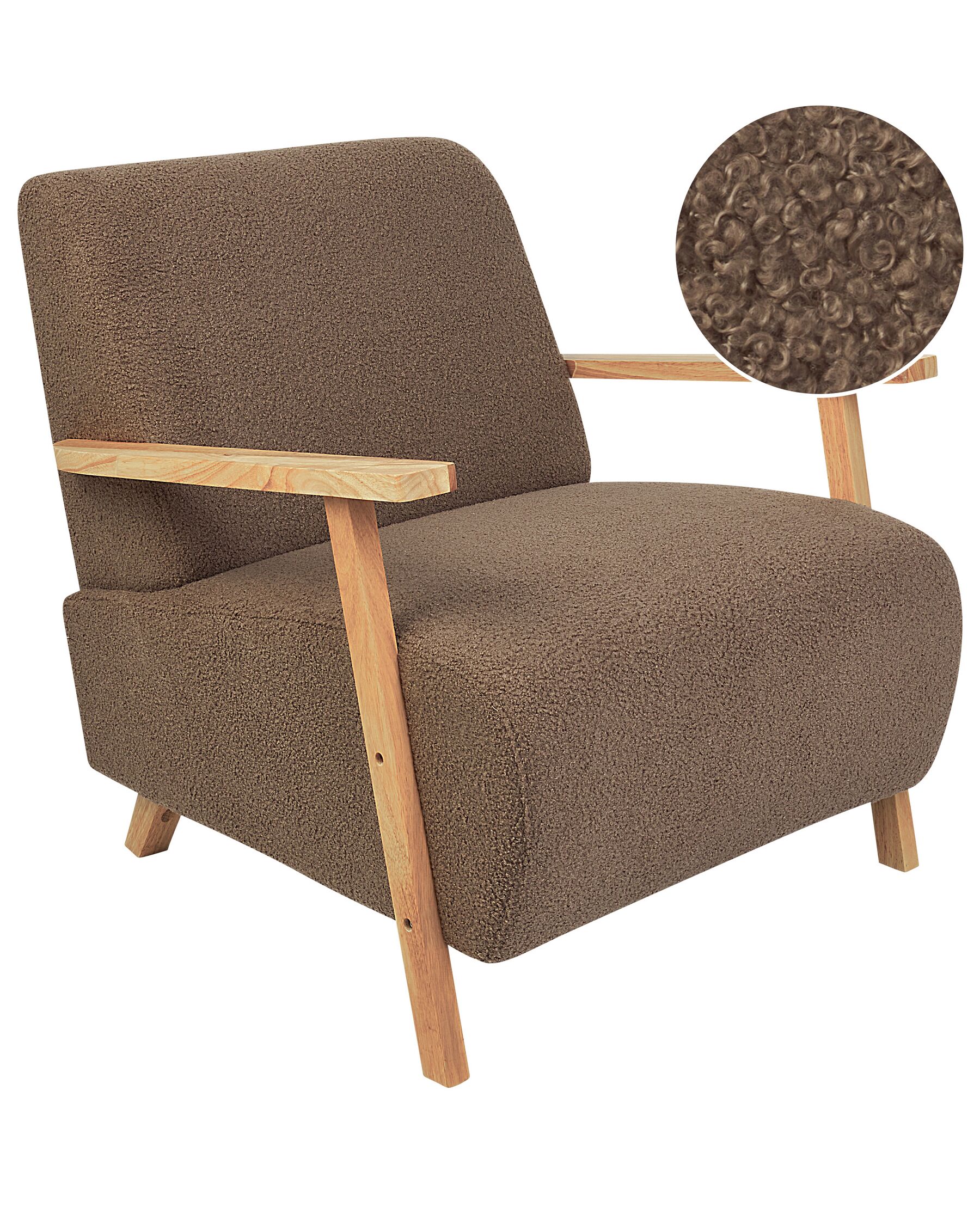 Fauteuil en bouclé marron LESJA_926396