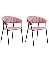 Conjunto de 2 sillas de comedor MARIPOSA Terciopelo Rosa