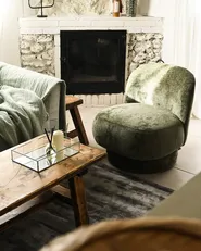 Swivel Armchair AYLO Chenille Green_1052692