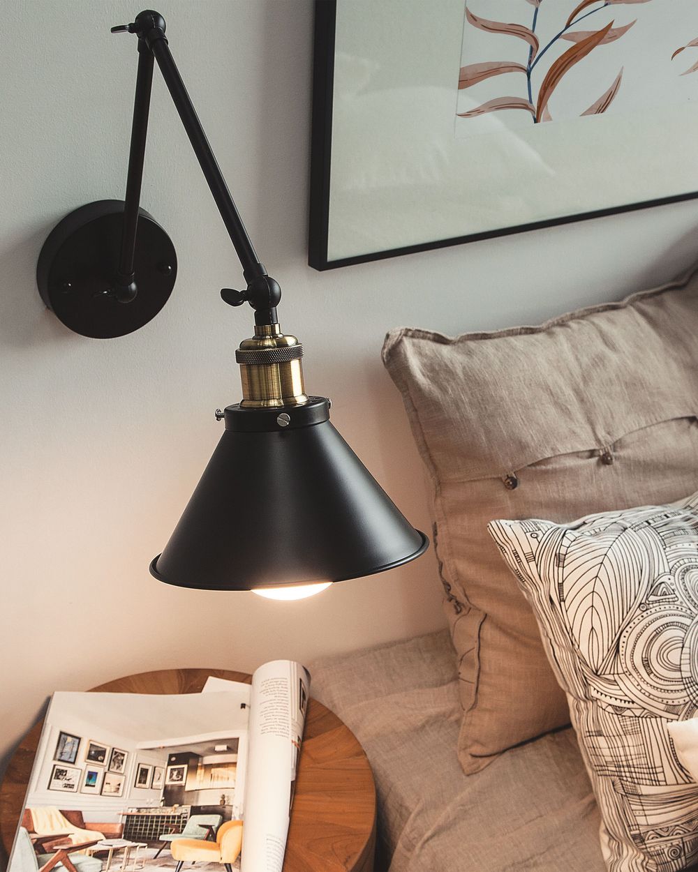 Lot de 2 lampes murales NARVA Réglable Métal Noir