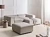 Canapé d'angle modulable 2 places ARDAL avec ottoman Velours côtelé Taupe Côté gauche