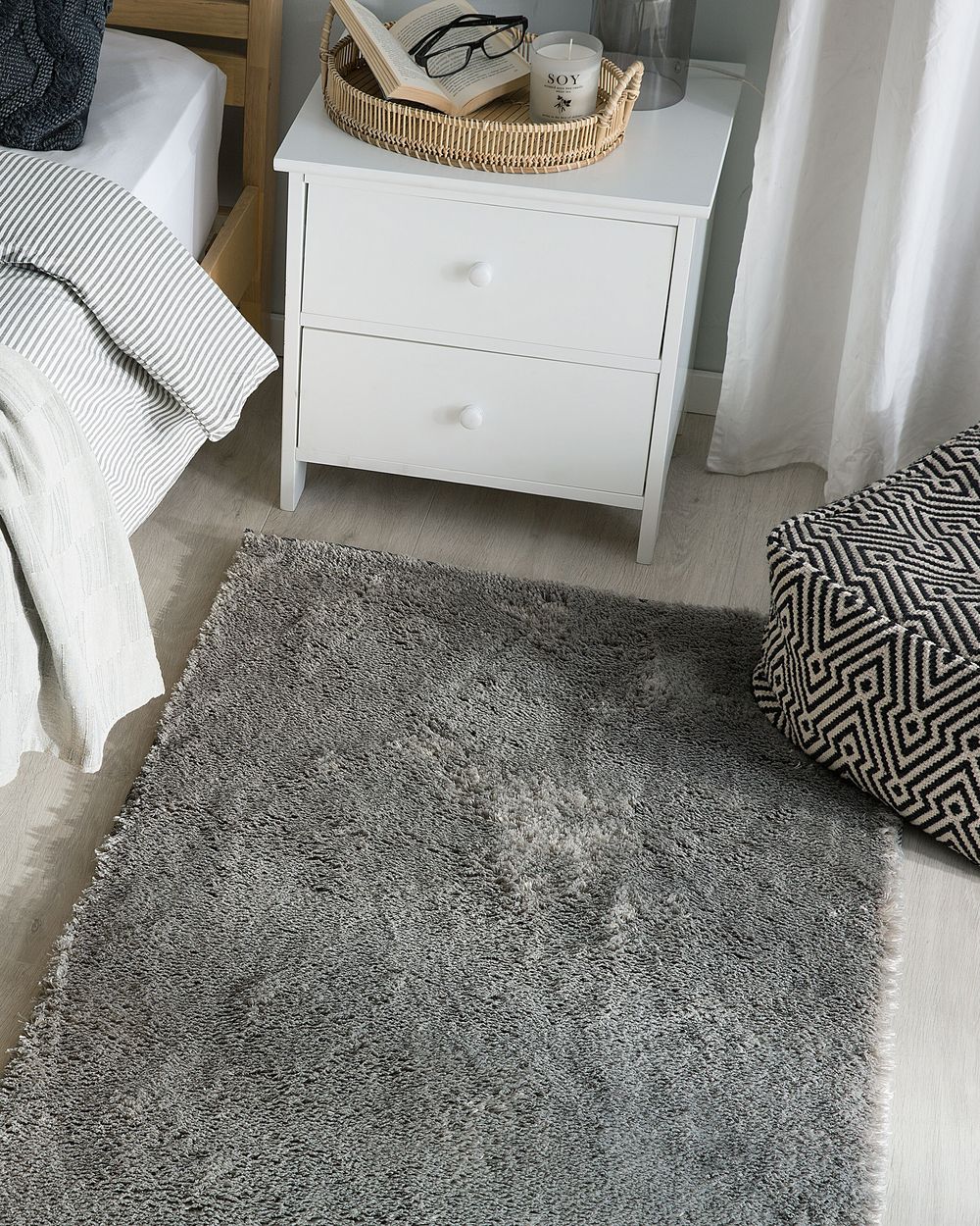 Tapete felpudo EVREN Cinzento claro 80 x 150 cm