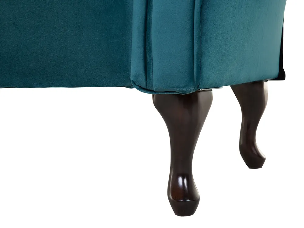 Left-Hand Chaise Longue LATTES Velvet Teal_738678