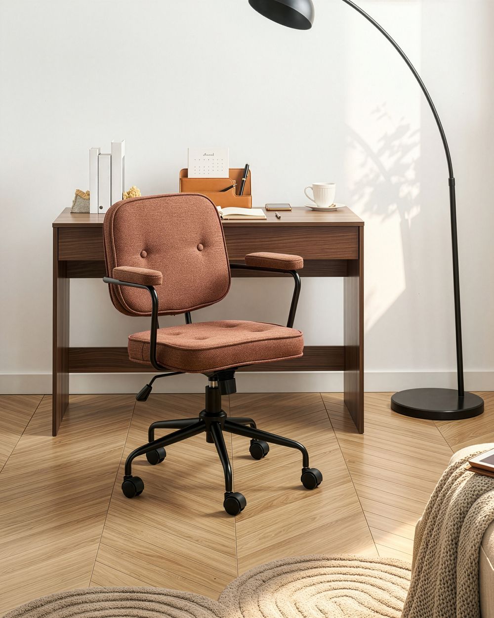 Desk Chair PAWNEE Fabric Golden Brown