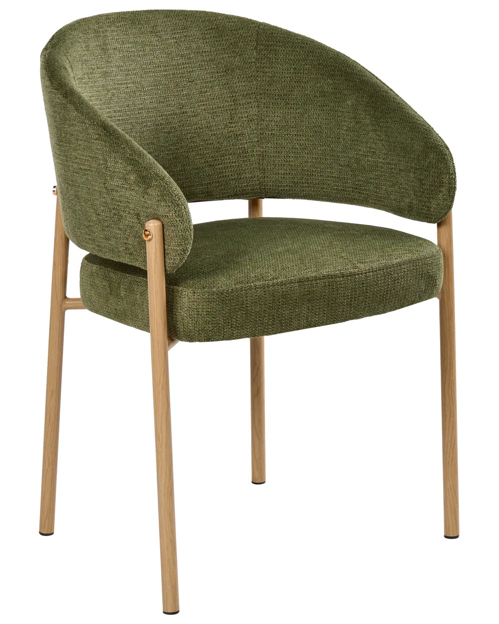 Set of 2 Dining Chairs ZANE Fabric Green_1042485