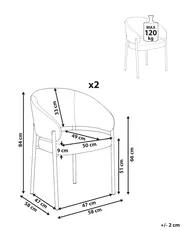 Set of 2 Dining Chairs ZANE Fabric Green_1042492