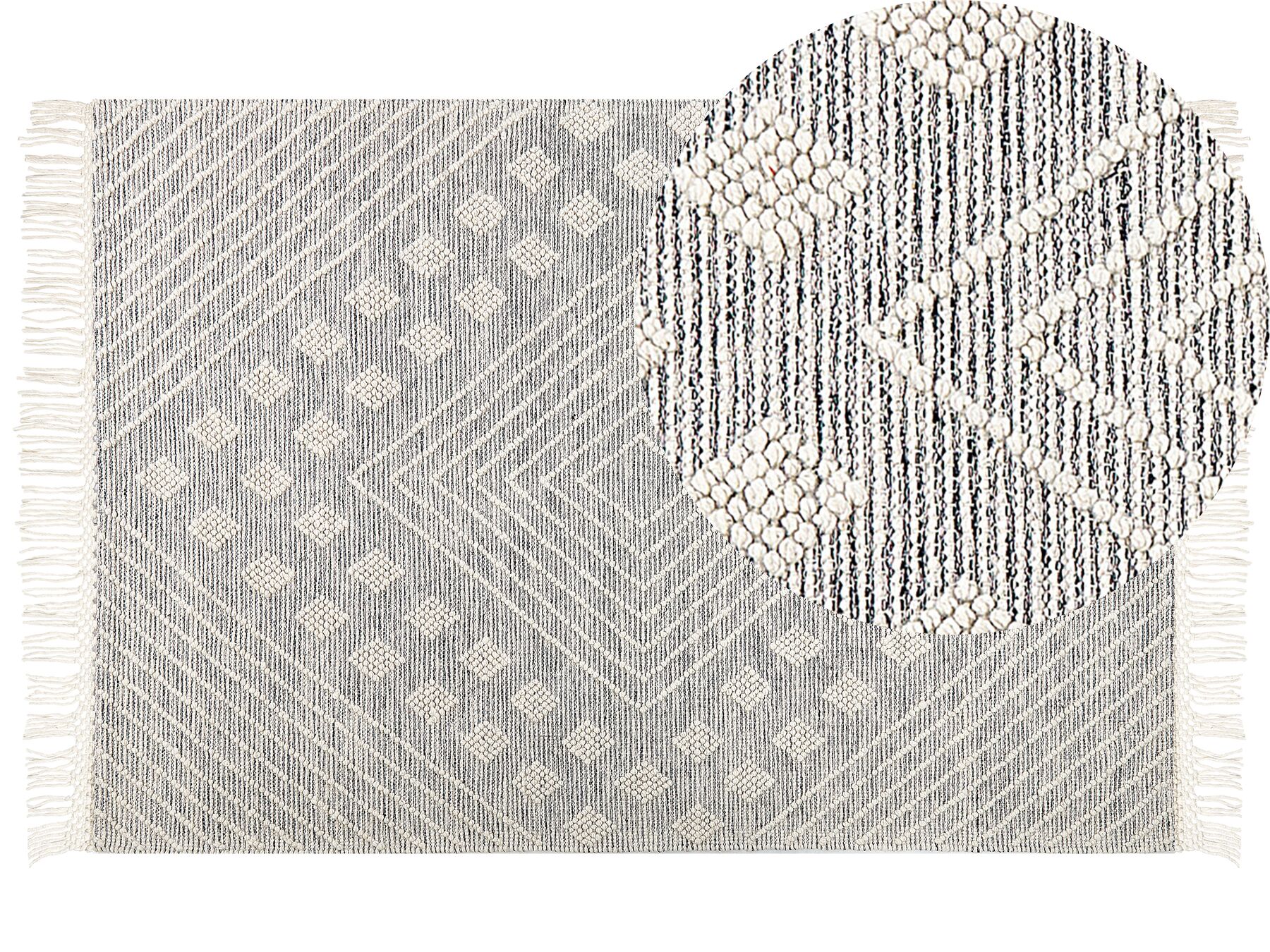 Vlněný koberec 160 x 230 cm šedý/bílý SAVUR_862378