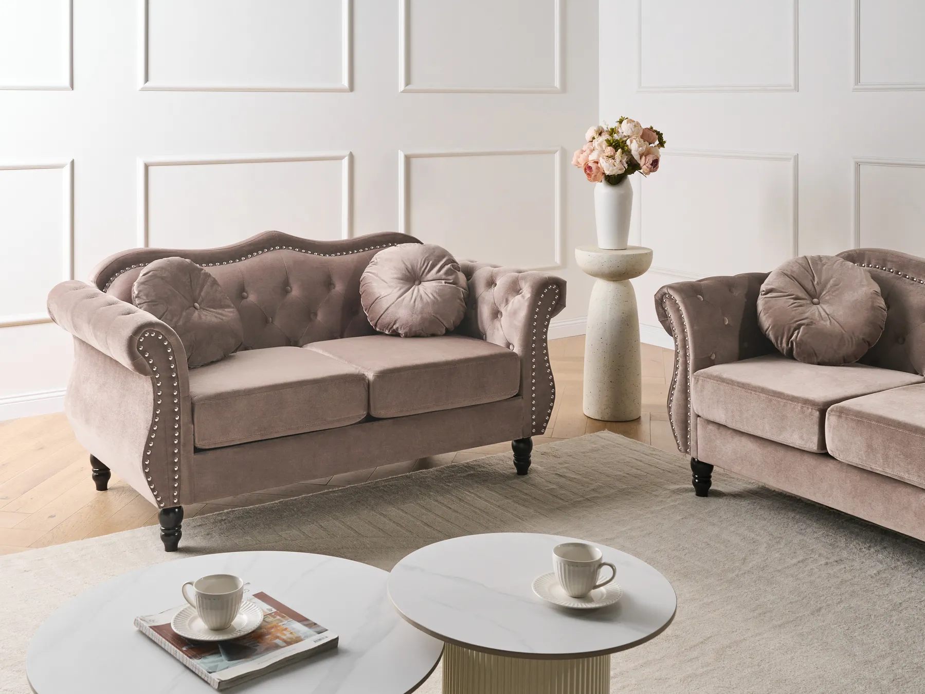 Sofa 2 Seater SKIEN Velvet Taupe_1034387