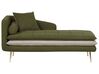 Chaise longue de tela verde izquierdo GONESSE_927623