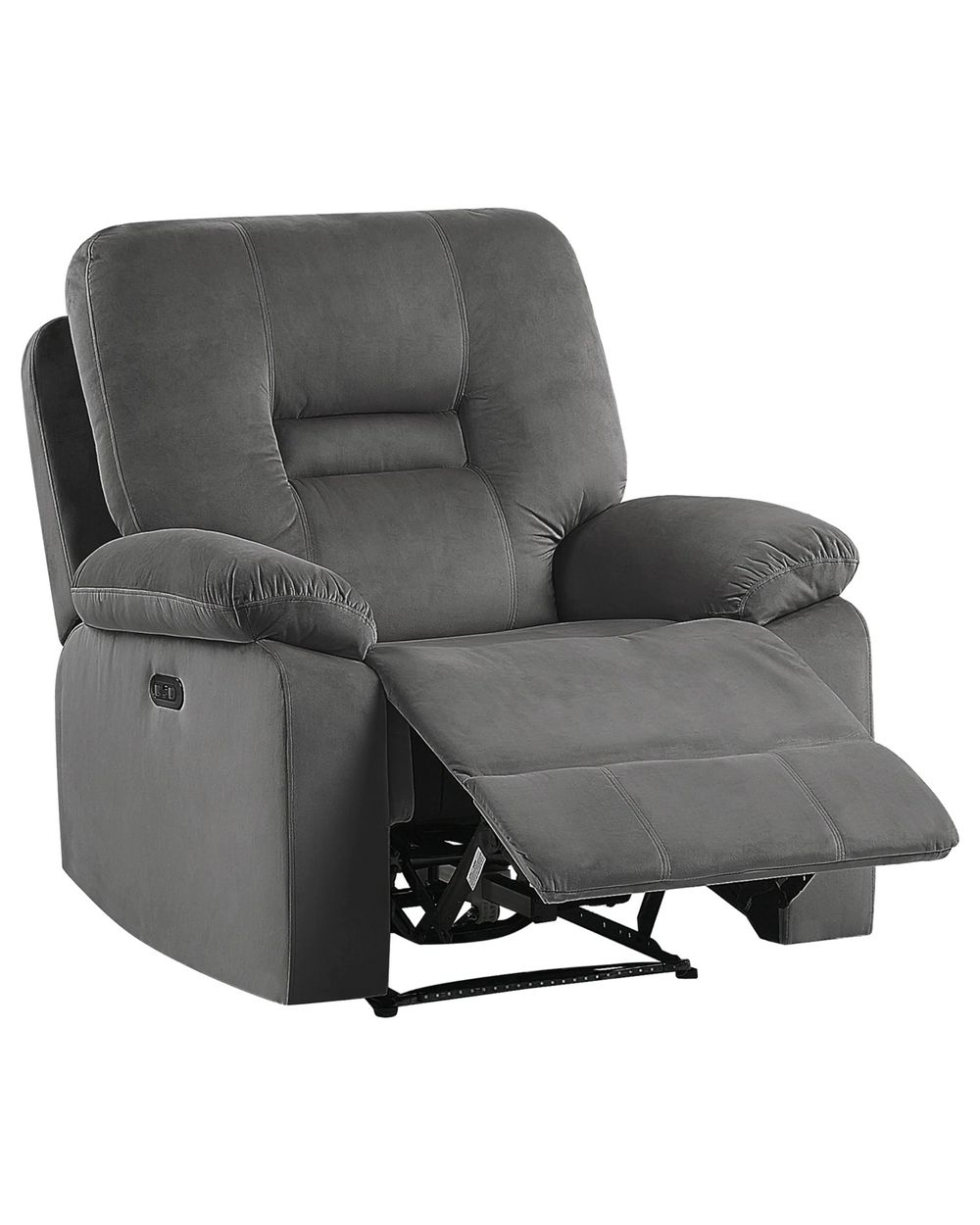 Electric Recliner Chair BERGEN LED Velvet Dark Grey Beliani