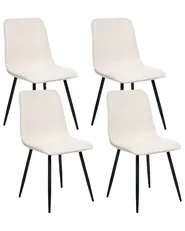 Set of 4 Dining Chairs TUSCOLA Fabric Light Beige_999512