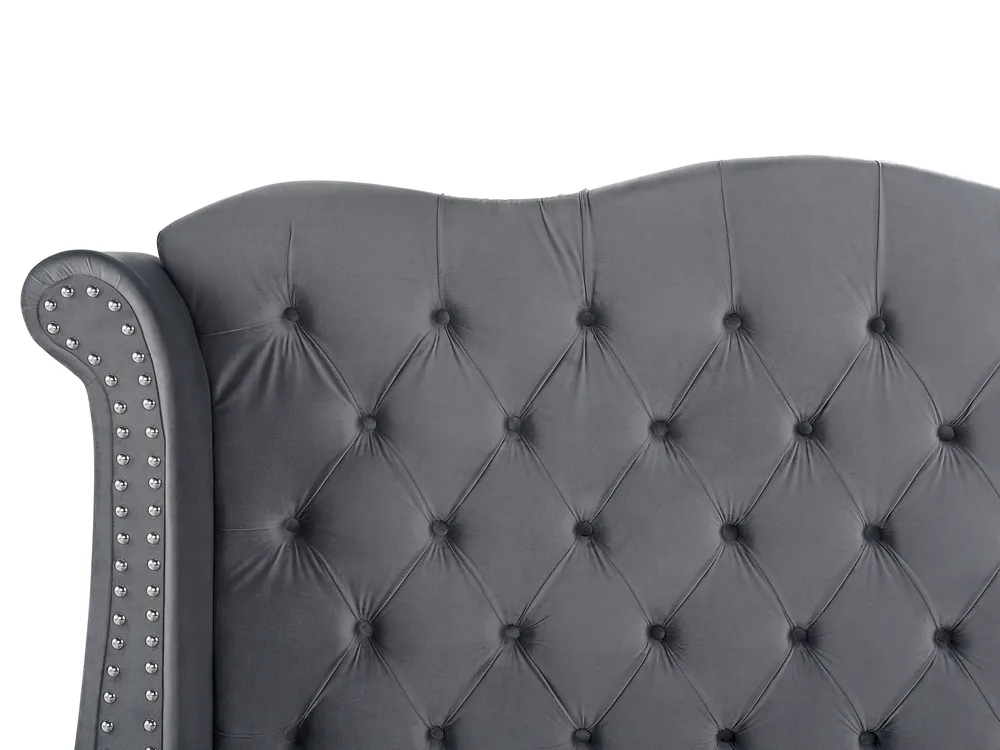 Bed Velvet AYETTE 180 x 200 cm (EU Super King) Grey_762716
