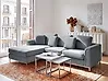 Corner Sofa OSLO Velvet Grey Right Hand