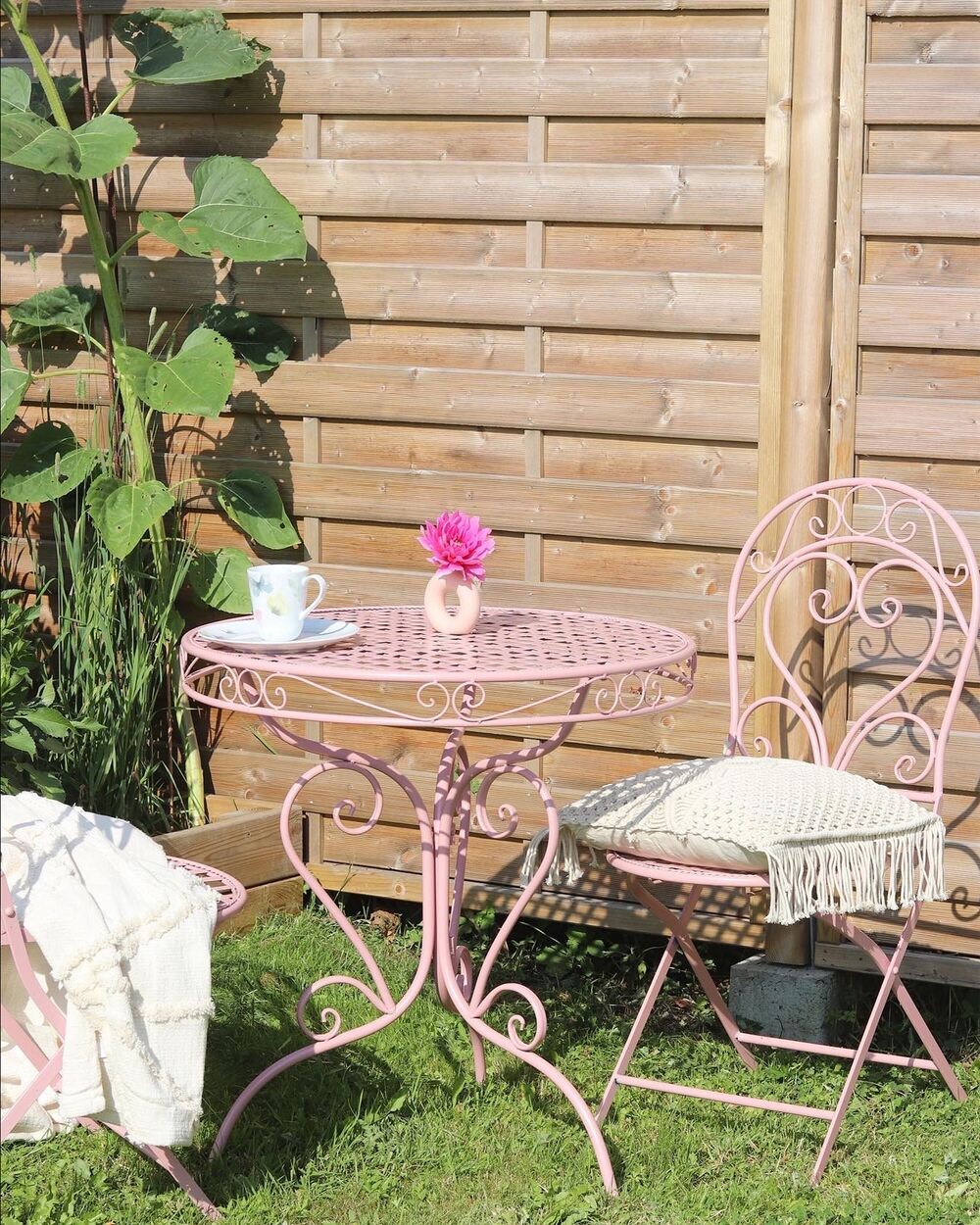 Bistro Set ALBINIA Metal Pink Beliani