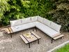 Lounge Set Eukalyptusholz hellbraun / schwarz 5-Sitzer Auflagen cremeweiß BELLARIVA_933655